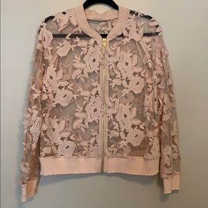 Tahari ebroidered zip up jacket